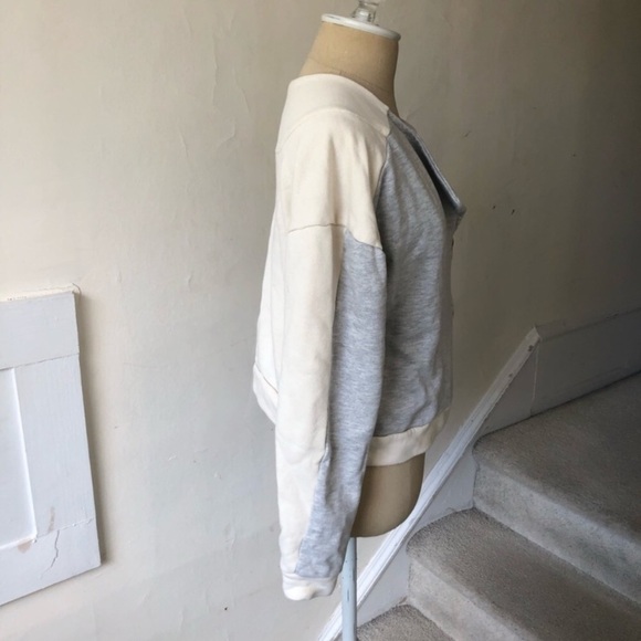 Kut from the Kloth Knit Two Tone Color Block Cotton Blend Moto Jacket EUC Size M - Picture 4 of 9